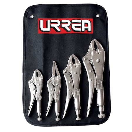 Urrea Pliers, Industrial Grade Locking Pliers Set 4Pc 2700LP